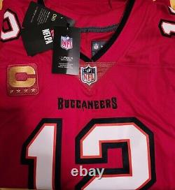 Tom Brady Tampa Bay Buccaneers Red Captain Vapor Limited Nike Stitch Jersey 3XL