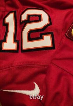 Tom Brady Tampa Bay Buccaneers Red Captain Vapor Limited Nike Stitch Jersey 3XL