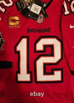 Tom Brady Tampa Bay Buccaneers Red Captain Vapor Limited Nike Stitch Jersey 3XL