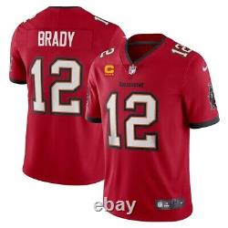 Tom Brady Tampa Bay Buccaneers Red Captain Vapor Limited Nike Stitch Jersey 3XL