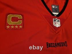 Tom Brady Tampa Bay Buccaneers Red Jersey With 4 Gold Star Captains Patch