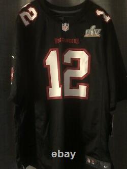 Tom Brady Tampa Bay Buccaneers Super Bowl LV 55 Nike Black Jersey Size XL New