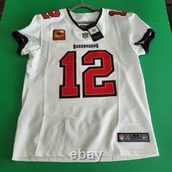 Tom Brady Tampa Bay Buccaneers Sz 44/ L White Nike Vapor Elite Captain Jersey