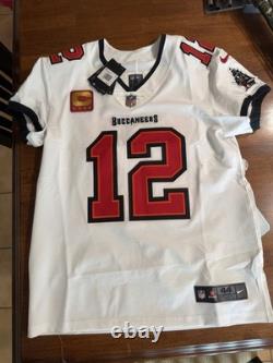 Tom Brady Tampa Bay Buccaneers Sz 44/ L White Nike Vapor Elite Captain Jersey
