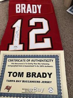 Tom Brady signed Tampa Bay Red Jersey COA
