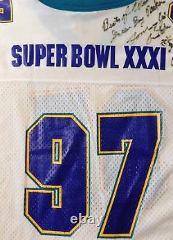 Tommy Joe Crutcher Signed Superbowl 31 Football Jersey L XL White 1997 Green Bay