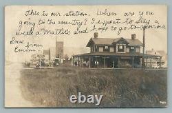 Train Depot BAY HEAD New Jersey Shore RPPC Antique Railroad Station Photo 1906