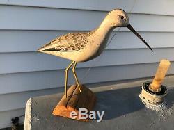 Vintage 1968 HV Shourds Tuckerton NJ Barnegat Bay Yellowleg Shore Bird Decoy