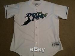 Vintage 1998 Majestic Tampa Bay Devil Rays Authentic Home White Inaugural Jersey