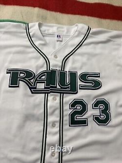 Vintage 2000 2001 2002 Tampa Bay Devil Rays Greg Vaughn 23 Jersey Size 52 2X XXL