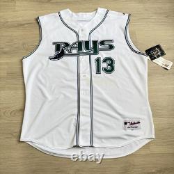 Vintage Carl Crawford Majestic Authentic Jersey Tampa Bay Devil Rays #13 Size 56