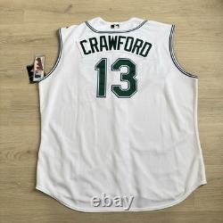 Vintage Carl Crawford Majestic Authentic Jersey Tampa Bay Devil Rays #13 Size 56