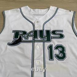 Vintage Carl Crawford Majestic Authentic Jersey Tampa Bay Devil Rays #13 Size 56