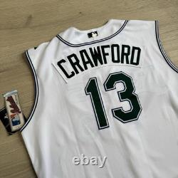 Vintage Carl Crawford Majestic Authentic Jersey Tampa Bay Devil Rays #13 Size 56