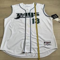 Vintage Carl Crawford Majestic Authentic Jersey Tampa Bay Devil Rays #13 Size 56
