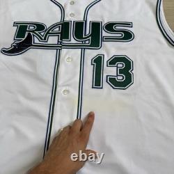 Vintage Carl Crawford Majestic Authentic Jersey Tampa Bay Devil Rays #13 Size 56