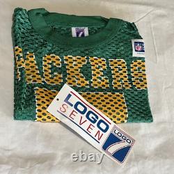 Vintage Logo Seven 7 Green Bay Packers Football Jersey Cropped Mesh Boxy Fit