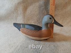 Vintge Carved Blue Wing Teal Duck Decoy signed Don Lemay Barnegat Bay New Jersey