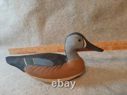 Vintge Carved Blue Wing Teal Duck Decoy signed Don Lemay Barnegat Bay New Jersey