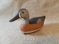 Vintge Carved Blue Wing Teal Duck Decoy signed Don Lemay Barnegat Bay New Jersey