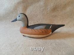 Vintge Carved Blue Wing Teal Duck Decoy signed Don Lemay Barnegat Bay New Jersey