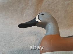 Vintge Carved Blue Wing Teal Duck Decoy signed Don Lemay Barnegat Bay New Jersey