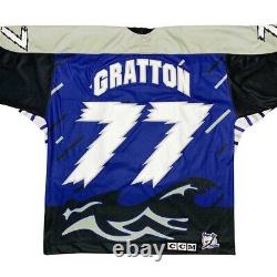 Vtg Rare Tampa Bay Lightning 3rd Alternate #77 Gratton Hockey Jersey. Mens XL