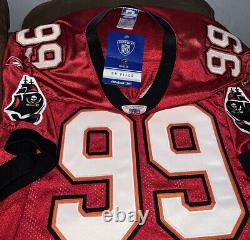 Warren Sapp Tampa Bay Buccaneers Reebok Authentic Jersey Red NWT Size 52 READ