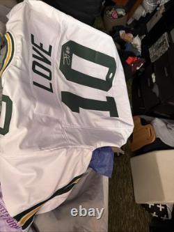 White Autograph Jordan Love Stitched Jerzye? Authenticated Brand New xl