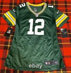 Womens Nike Green Bay Packers Aaron Rodgers NFL Football Jersey Sz S New C6