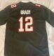 Xxl Tom Brady Stitched/sewn #12 Black Tampa Bay Buccaneers Nike Jersey Nwt 2xl